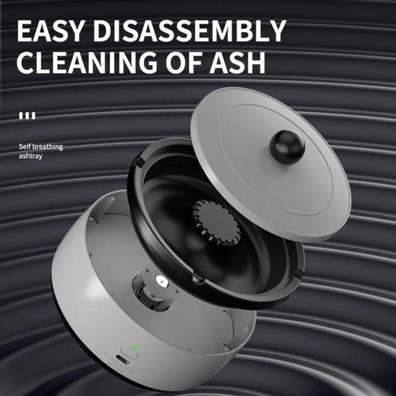 Multifunctional Smokeless Ashtray Air Purifier USB Charging for Freshing Air Indoors Home Office Car Use Reducing Odors