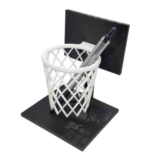 Basketball Stand Pen Holder Basketball Hoop Plastic Mesh Wire Pencil Cup Desk Pen Organizer for Office School Home Supplies
