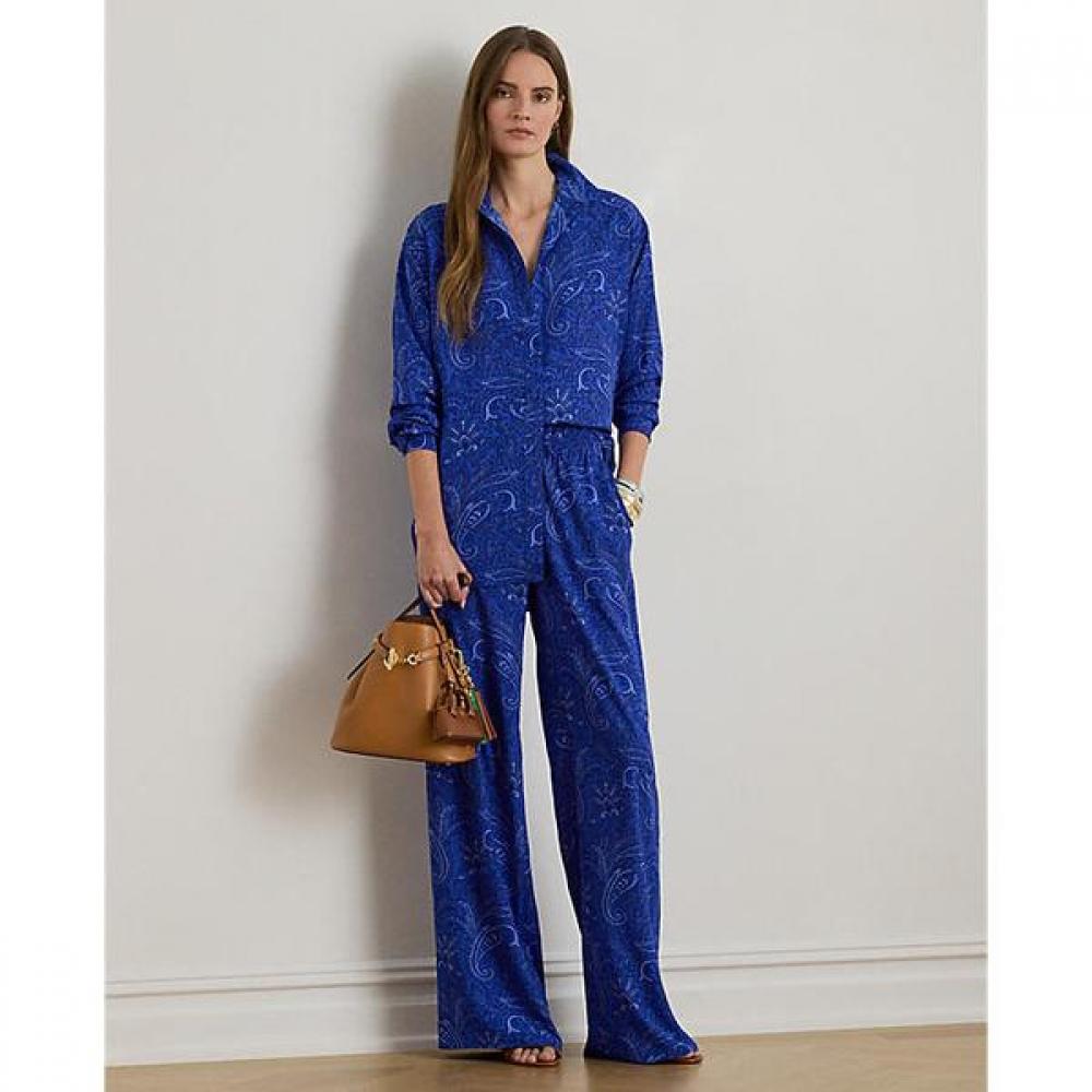 Lauren Ralph Lauren Paisley Crepe Wide Leg Pants Wmlrpntsbv20325400 XS