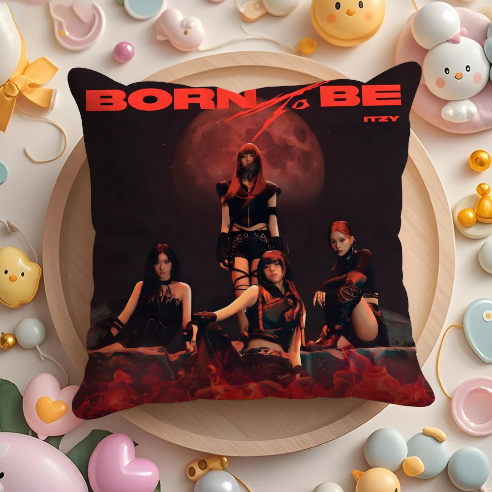 Korea I-ITZYS Band Cushion Cover Home & Car Multi-Scene Pillow Cover - Reversible, Soft & Durable for Daily Use