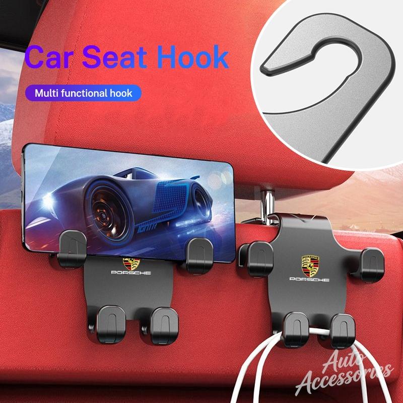 Car Seat Headrest Hook Hanger Storage Organizer For Handbag Purse Coat For Porsche Cayenne Panamera Macan Boxster 911 Carrera-GT OS3