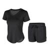 Women's Quick-Dry Yoga Set: Hollow Out Top with Short Sleeves and Tight Pants - 3-Piece Summer Fitness Outfit