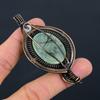 Prehnite, Moonstone Gemstone Pure Copper Wire Wrapped Designer Handmade Pendant Jewelry Gift