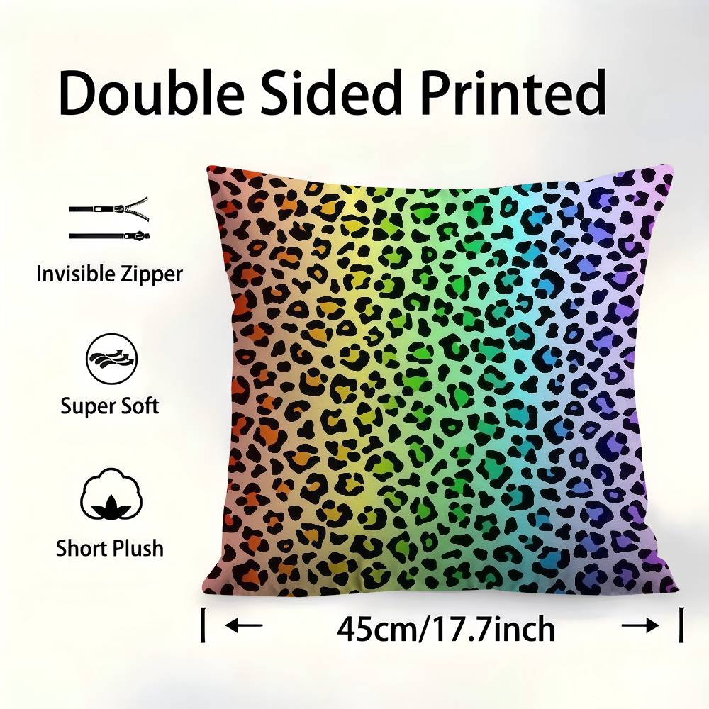 Leopard Print Pattern Cushion Cover Pillowcase Upholstery Sofa Throw Pillow Home Decor Pillowcas