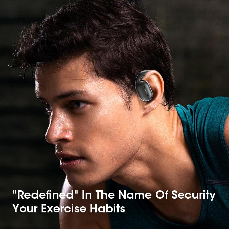 Bluetooth 5.3 Wireless Sports Open Ear Earbuds with LED Display HIFI Stereo Sound Long Battery Life Headphones