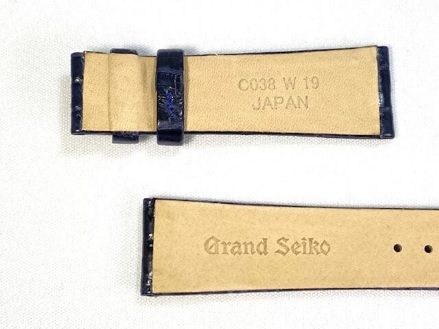 C038013T9 SEIKO Grand Seiko 19mm Leather for Strap, Crocodile, Navy, SBGW259/ 9S64-00P0