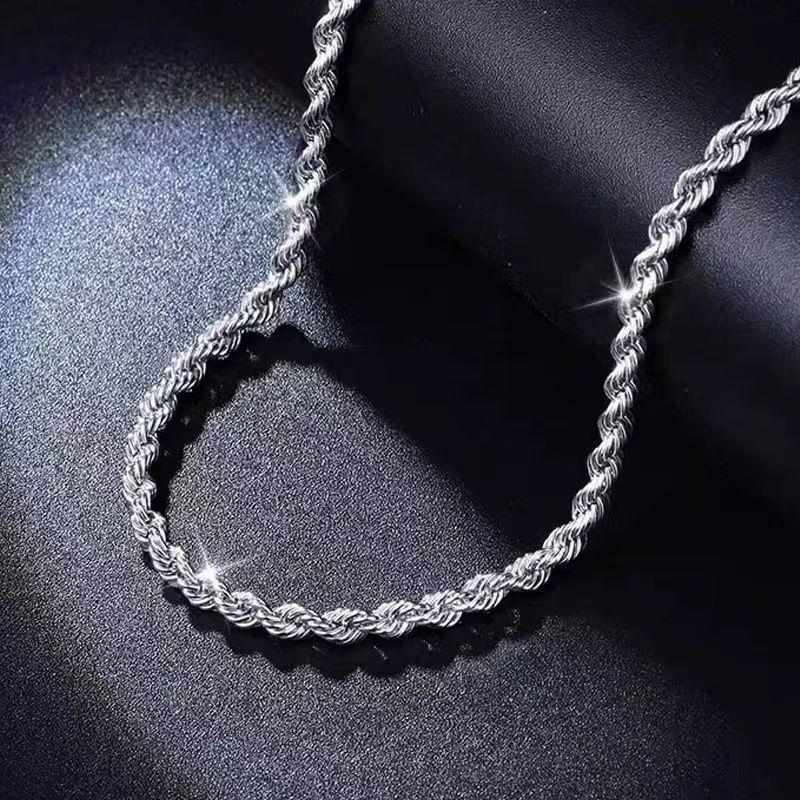 Premium Edelstahl Kordelgliederkette Halskette Hypoallergenes Minimalistisches Choker für Damen & Herren Tägliche Tragekette für Mann