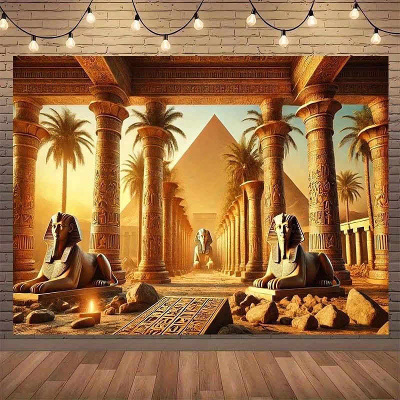 One Piece of Polyester Background Fabric Featuring the Magnificent Ancient Egyptian Landscape,  Photography and Room Decoration