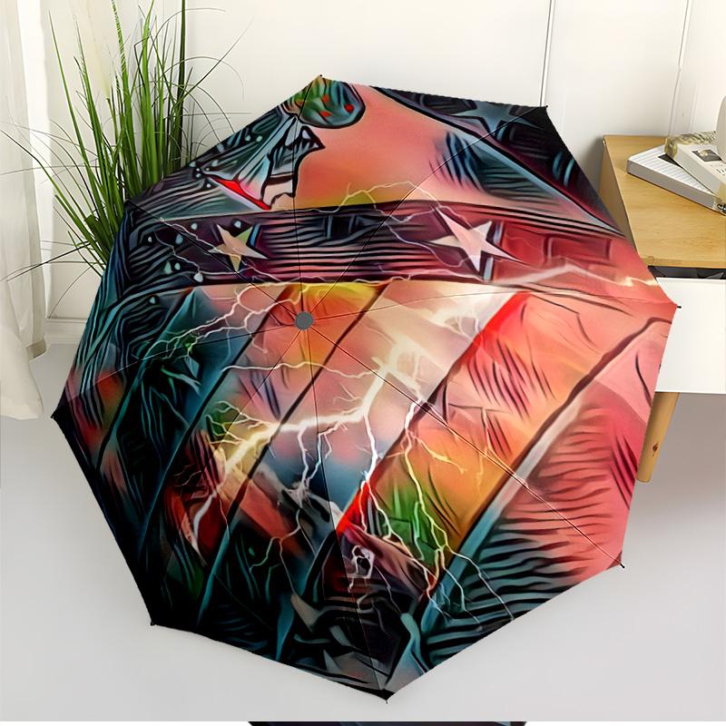 football club Print Automatic Open Close Umbrella, Portable Foldable Umbrella, for Outdoor Commute Camping Trip, Ideal Birthday Gift