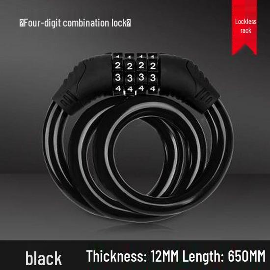 Mountain Bike Colorful Anti-Theft 4-Digit Steel Wire Combination Lock