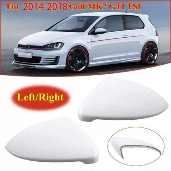 2x Белые Накладки на Зеркало Бокового Вида Корпус Для VW Golf Mk7 Mk7.5 GTI 2013-2018