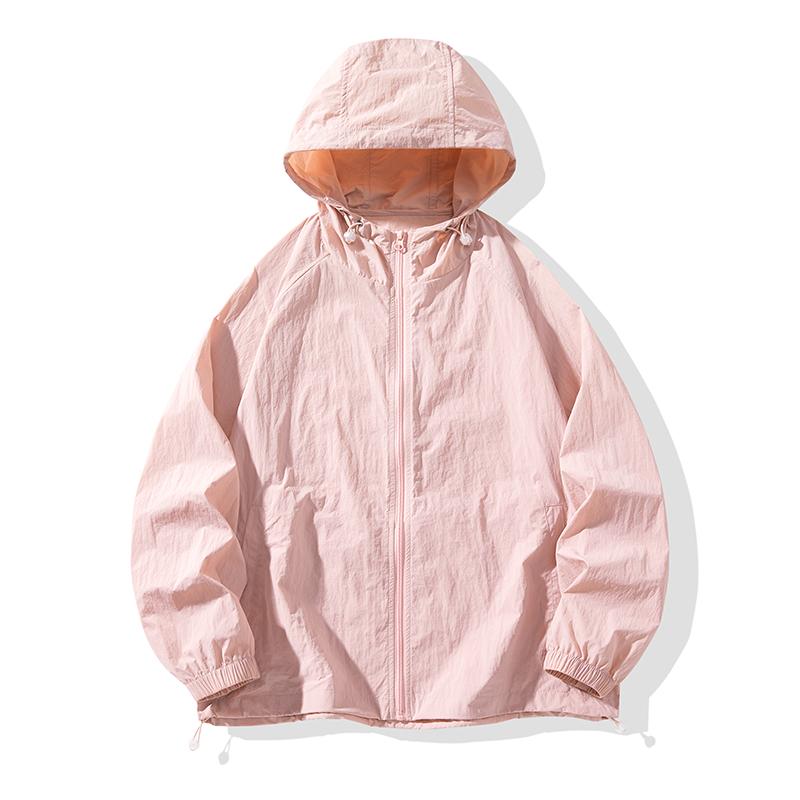 Summer Hooded Thin Jacket Men Waterproof Sun Protection Clothing Full Zipper Quick Dry Skin Black Windbreaker Coat