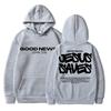 Christian Religious Jesus Saves Print Hoodie Men's Fashion Harajuku Faith Hoody Sweatshirt Fleece Oversized
