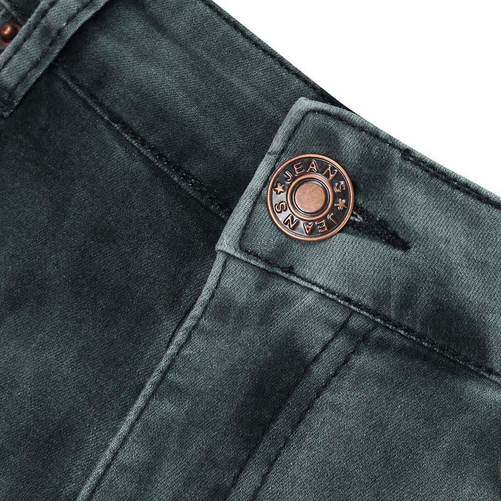 Men Fashion Loose Denim Straight Trouser Distressed Jeans Long Flare Pants