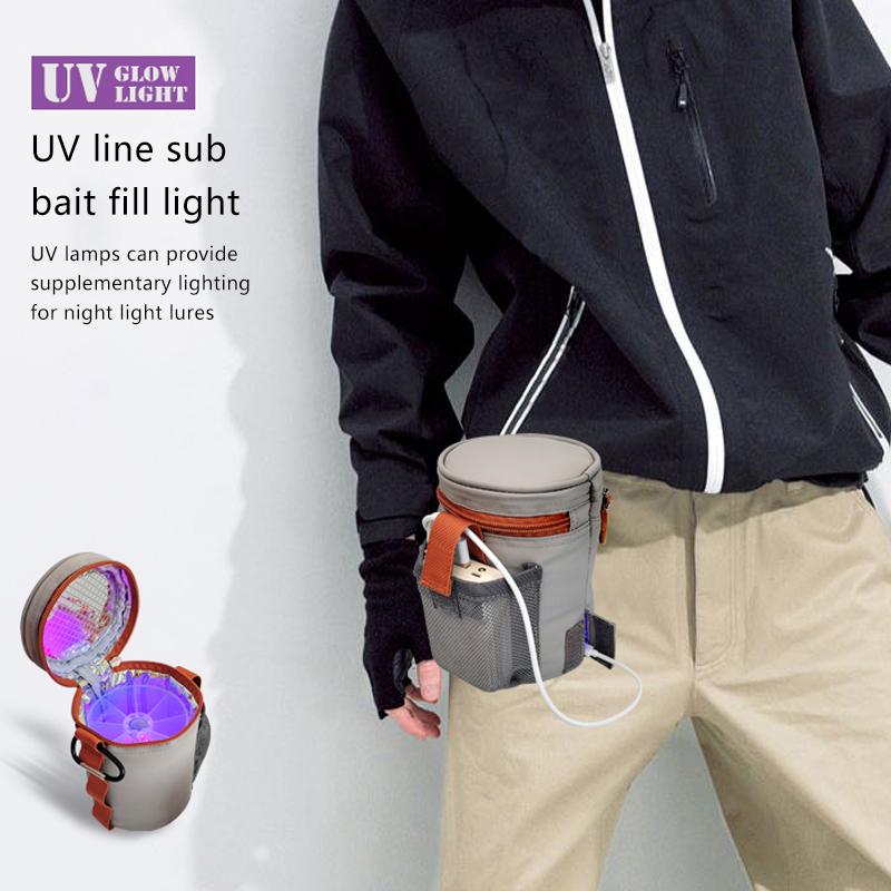 Fishing Bags And Boxes Fishing Lure Uv Glow Light Fill Light Usb Port Charging Squid Jig Tackle Box Hard Bait Jig Storage Case