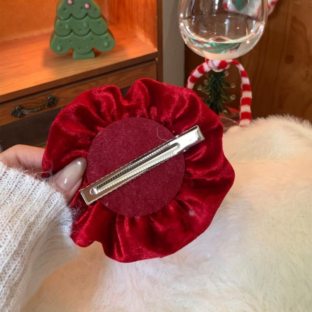 Cute Christmas Hair Clip Cloth Mini Size Santa Hat Barrette Hair Pin Xmas Use