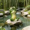 Garden Frog Ornament Small Waterproof Sitting Frog Resin Frog Sculpture Figurine Cute Standing