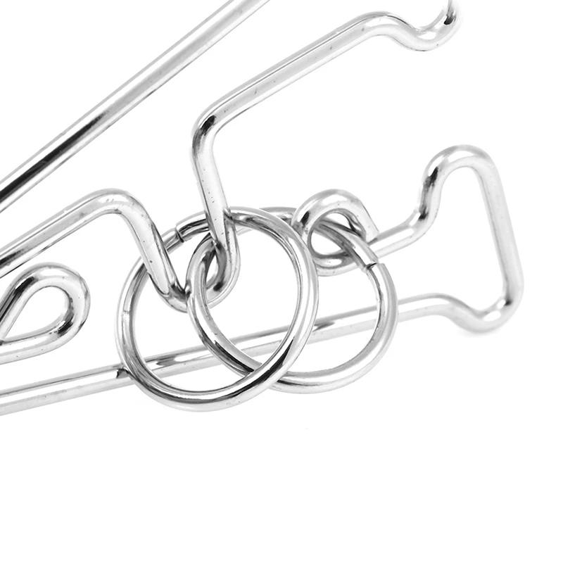 Wire Metal Puzzles Inteligencia Casse Tete Iq Games Adults Kids Disentanglement Iron Link Unlock Interlock Juegos De Ingenio Set