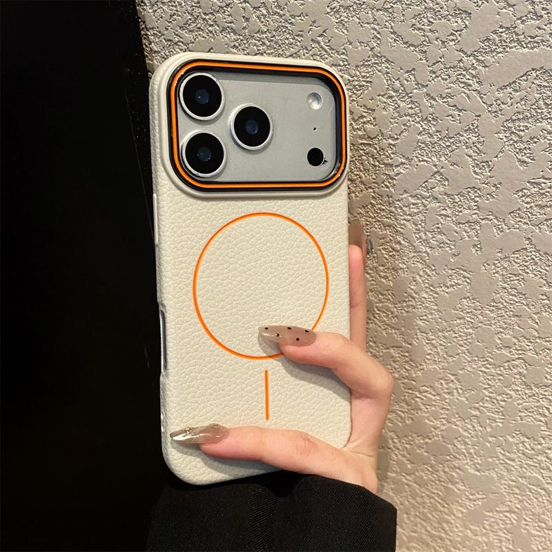 Luxury Magnetic Matte Lychee Grain Phone Case For iPhone 11 12 13 14 15 16 17 Pro Max Air Plus Magsafe Bumper Back Cases Cover