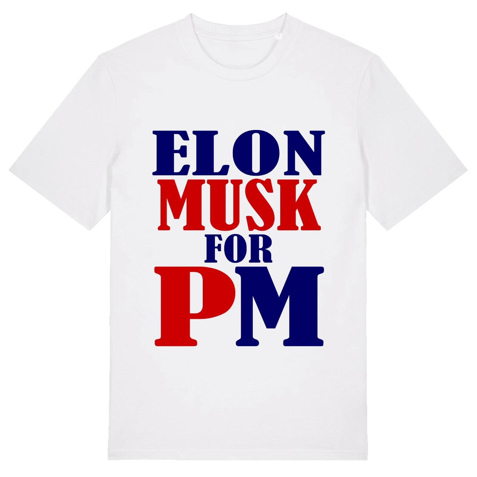 Elon Musk For PM Unisex T-Shirt - British Politics USA BritCard ID Robinson UK XL