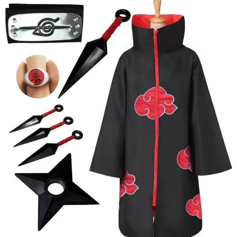 Naruto A Feixiao organizes earth clothes cos jacket jade ring red cloud cape costume role-playing must-have