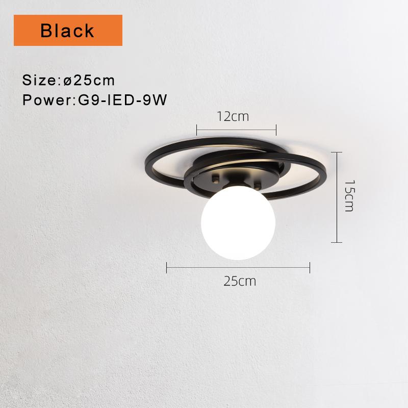

Светодиодный потолочный светильник для внутреннего освещения для входного коридора с 9 Вт лампой G9, черные золотые светодиодные потолочные светильники, люстра, освещение для домашнего балкона Warm White