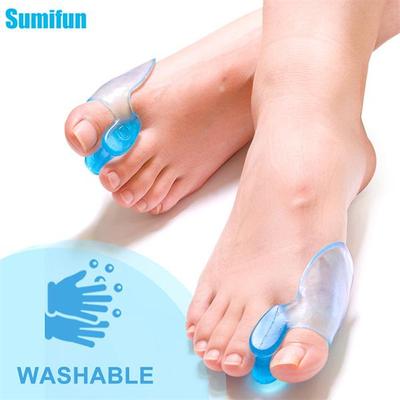 2 pezzi massaggiatore piedi separatore alluce correttore osseo raddrizzatore gel di silicone protezione dita piede
