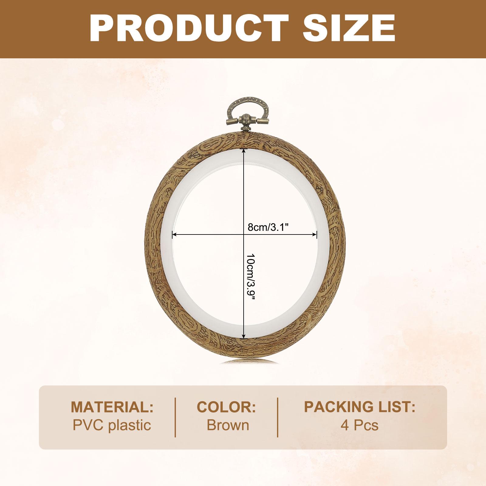 Uxcell 4/6/10 шт. Вышивальные пяльцы Рама Овальные Имитация дерева Пяльцы для вышивки крестом для DIY Вышивка Искусство Ремесло Шитье Декор