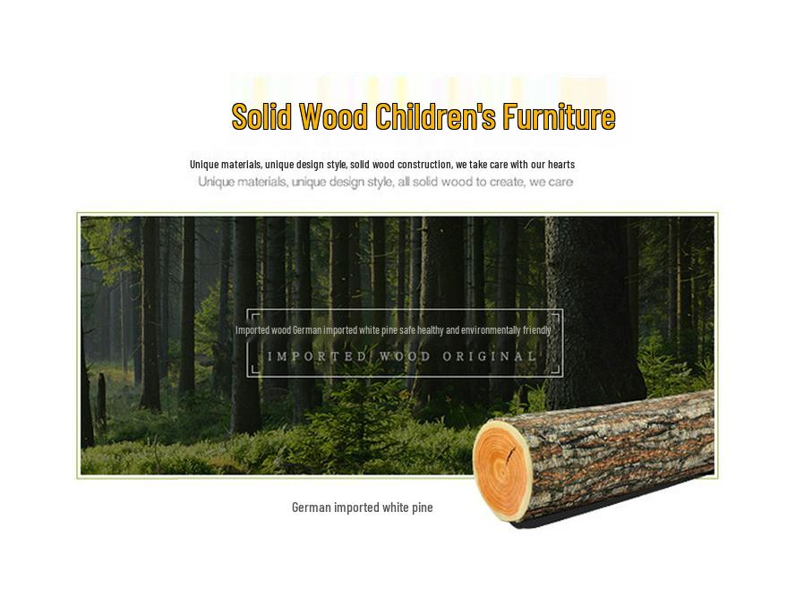 Solid Wood Children's Bed with Safety Railings