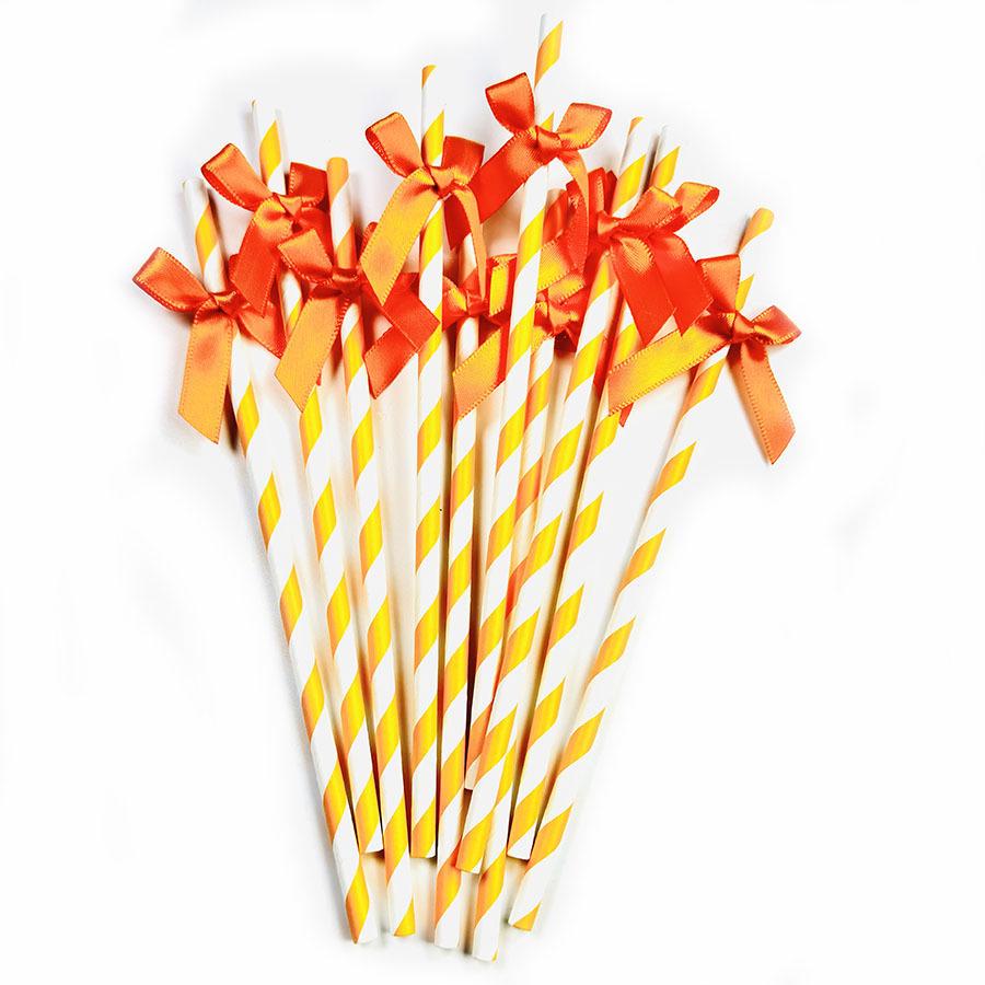 Kreatywne słomki papierowe z kokardką do dekoracji imprezowych i stylizacji stołu deserowego