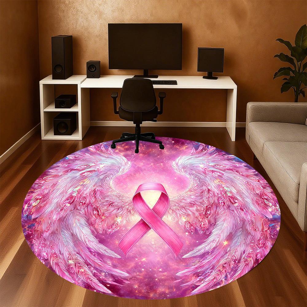 1PC awareness angel wings Office Round Area Rug, Under Office Chairs Bedroom Living Room Home Decor, Carpet for Office -1110151
