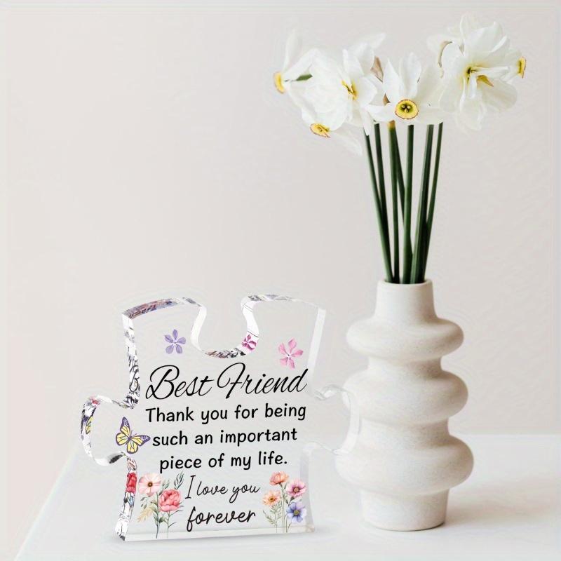 Stylish Best Friends Puzzle-Shaped Acrylic Table Decoration, Ideal Birthday Friendship Gift for Women, Perfect for Christmas