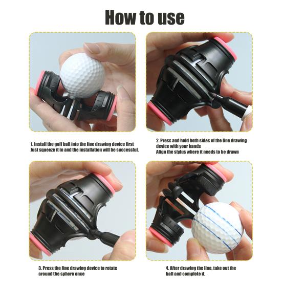 Golf Ball Marker Plastic Shell 360-Degree Rotation Aiming Scribing Clip Professional Line Drawing Portable Three Line Marker Golf