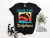 Save The Dolphins Vintage T-Shirt, Delfin Geschenk, Wasser Meeres Tiere Liebhaber, Delfine Beobachten Kostüm, Meeresleben, Geburtstagsgeschenk Party T-Shirts