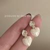 Prelude To Fall: French Retro Zircon Heart Drop Enamel Earrings