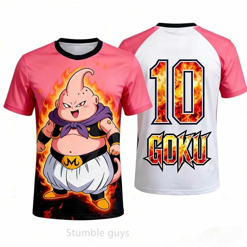 Men Dragon Ball T-Shirt Frieza Buu Graphic Print Summer Short Sleeve
