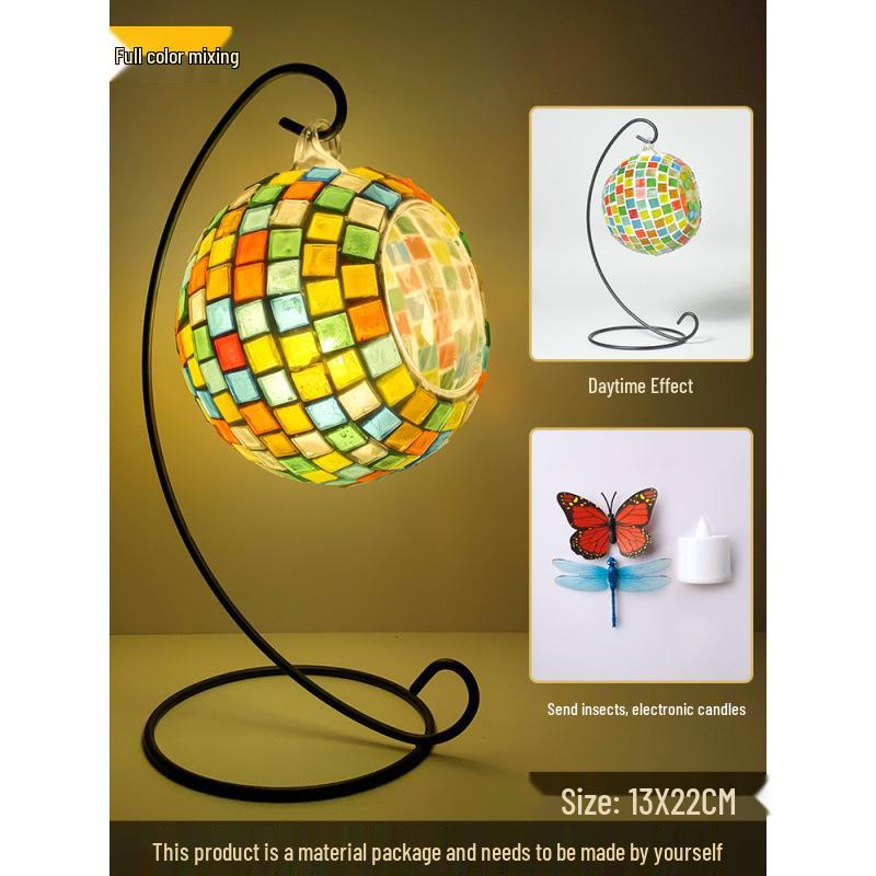 DIY Mosaic Candle Holder Kit: Parent-Child Interactive Decoration & Creative Team-Building Activity
