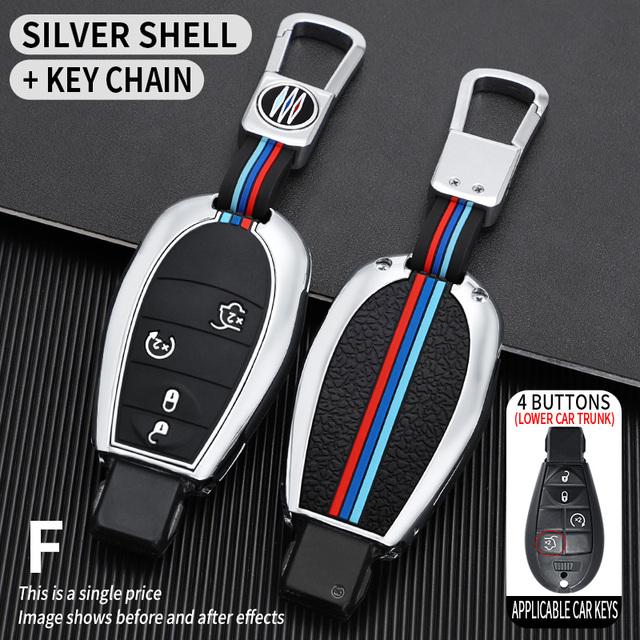 Zinc Alloy Car Key Case Cover Fob Shell for Chrysler 300c for Jeep Commende for Dodge Durango Ram Grand Caravan Town Country