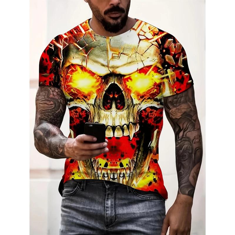 WowClassic Zomer Ronde Hals 3D Grappige Dierenprint Top Modieuze Casual Korte Mouw Heren T-shirts M