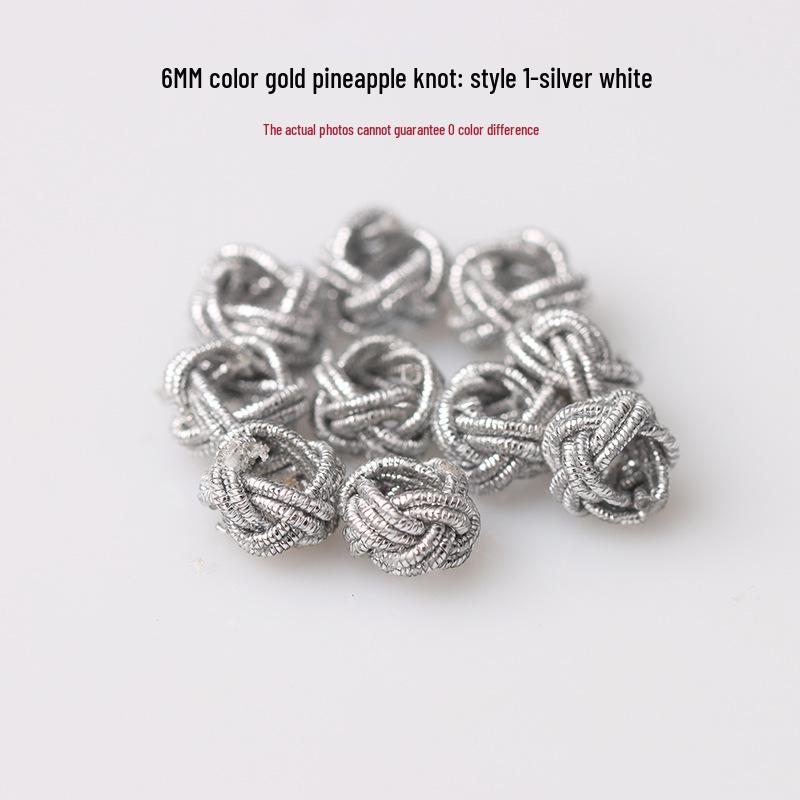 Golden Pineapple Knot Necklace with DIY Spacer Beads and Braided Cord