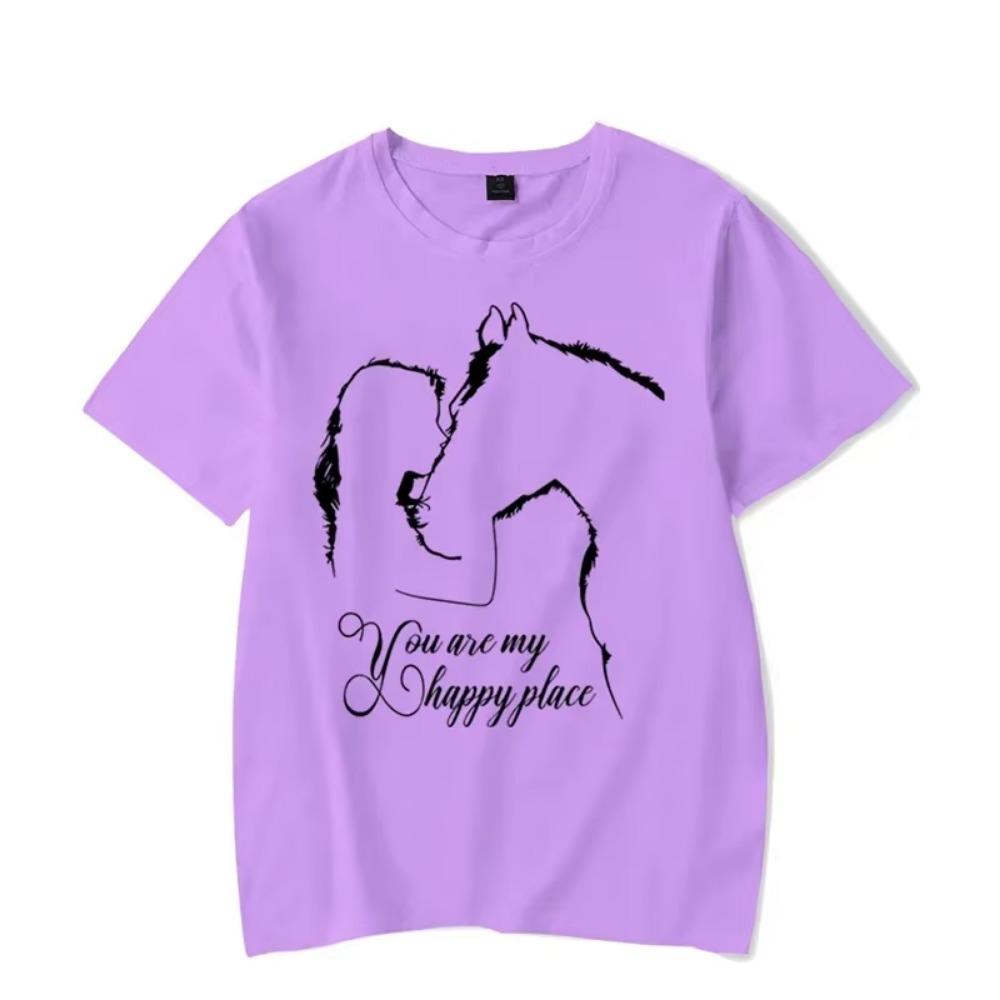 Men T-shirt You Are My Happy Place Kawaii T Shirt Men Women Tshirt Girls Horse Graphic Male Classic T Shirts Camisetas Masculino
