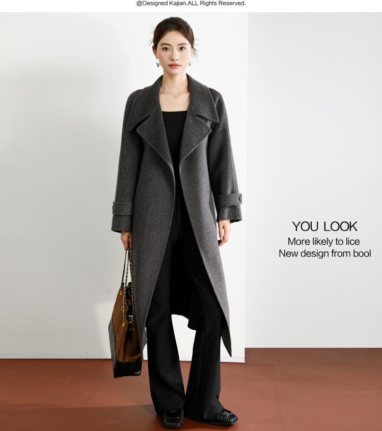 Women's Long Double-Sided Cashmere Over-the-Knee Coat - 2025 High-End Autumn/Winter Collection