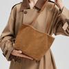 Ladies' suede shoulder bag stylish large capacity high-quality genuine leather casual shopping bag fashiable matching