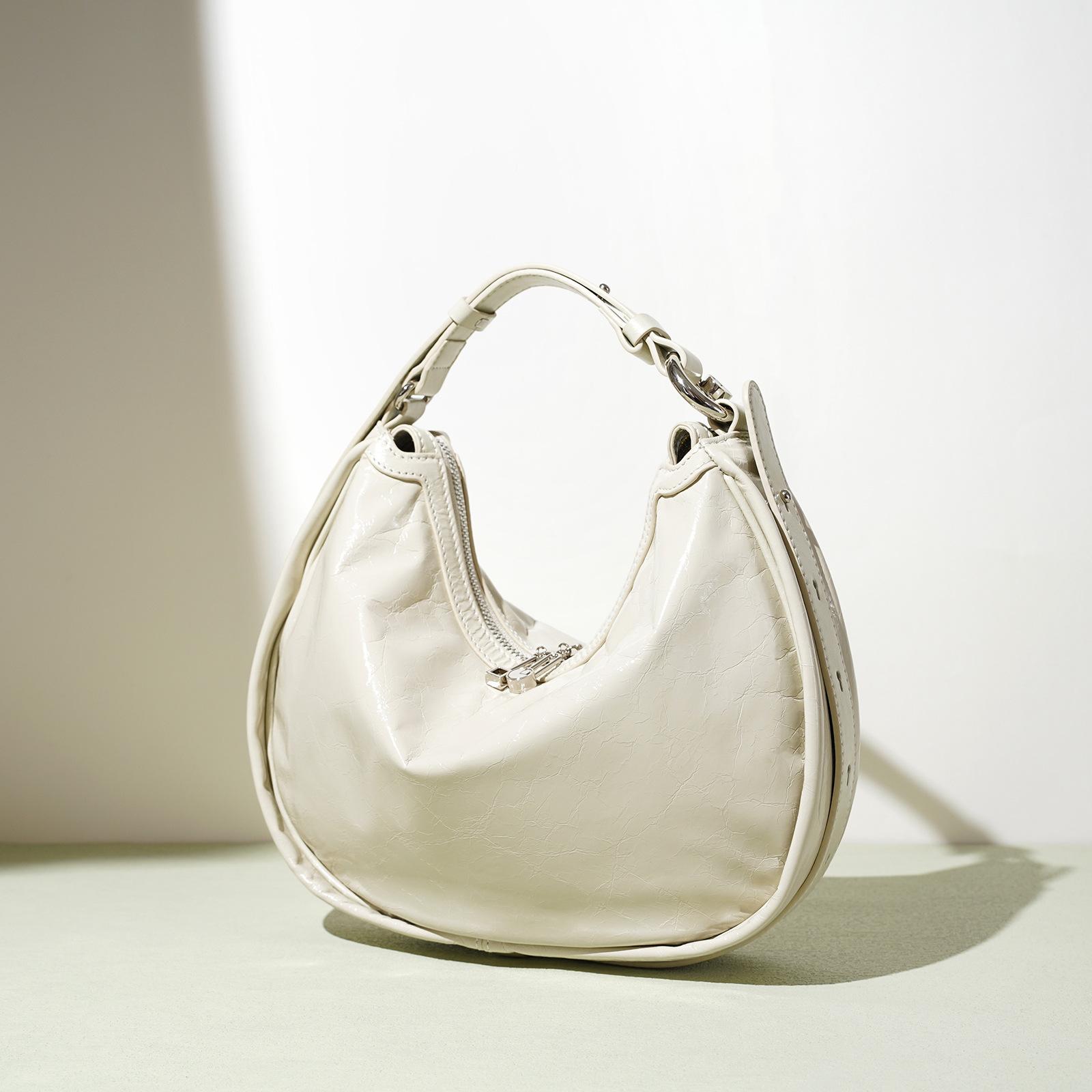 

Сумка-полумесяц Niche Design, модная женская сумка через плечо, простая, высококачественная, женская сумка Sense Slant белый