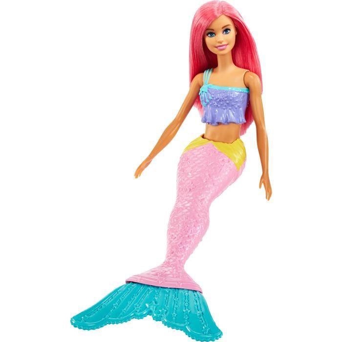 Barbie Dreamtopia - MATTEL - Poupée sirène cheveux roses et tenue multicolore - Jouet pour enfant