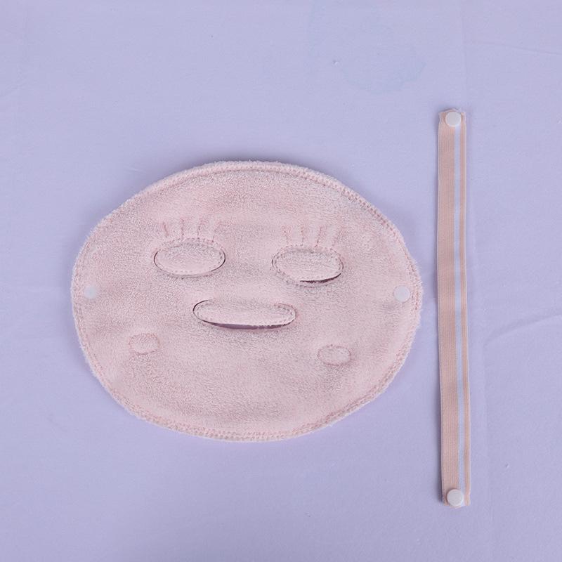 Facial Towel White Moisturizing and Hydrating Beauty Salon and Cold Hot Compress Mask Thickened Coral Fleece Face Towel 24x24CM