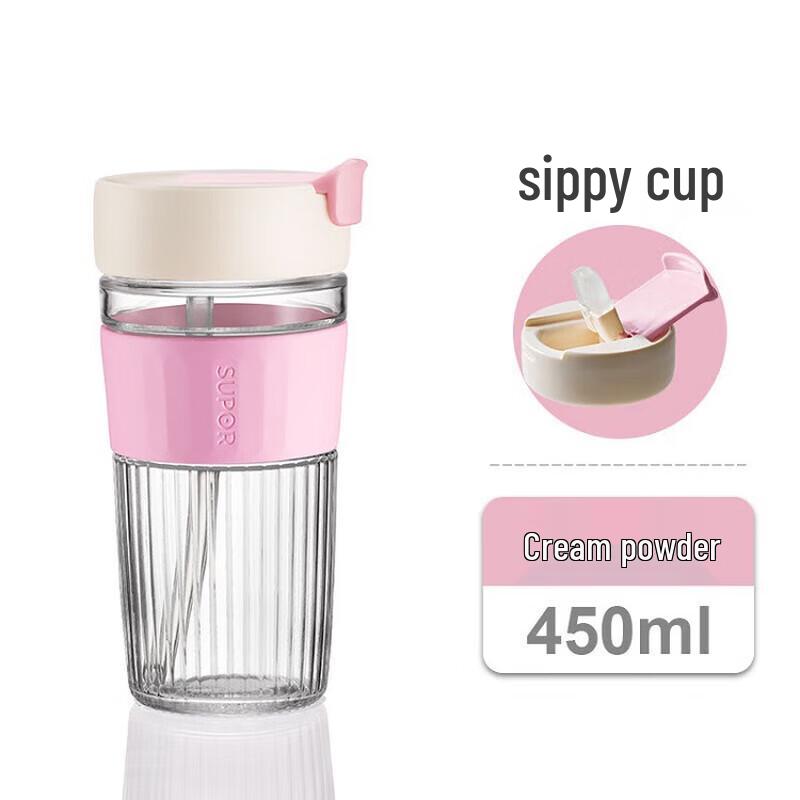 Supor Portable Glass Cup with Straw