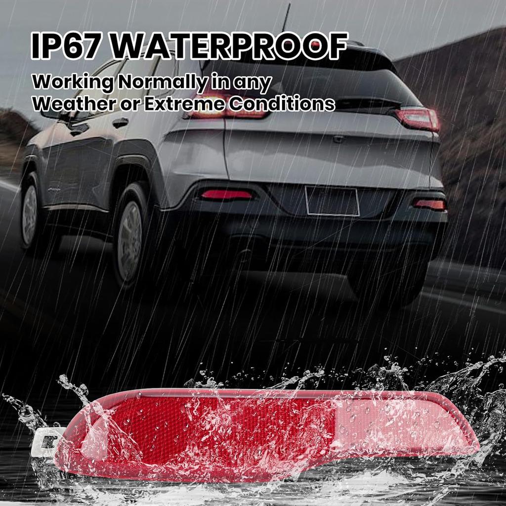 Rear Bumper Reflector For 2014 2015 2016 2017 2018 Jeep Cherokee 68105145AC Driver Side (Left)