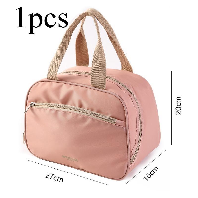 

1/2pcs Insulated Lunch Bag Portable Handheld Insulated Bag Lunch Storage Bag Suitable for Daily Outing Use рожевий
