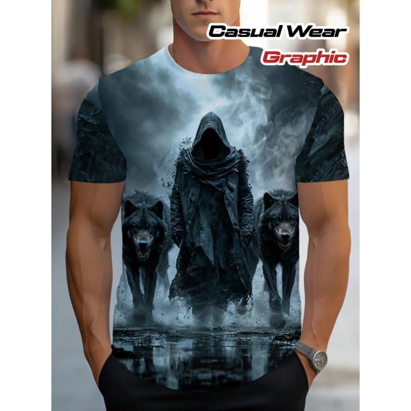 Men s Premium Hooded Wolves T-Shirt S